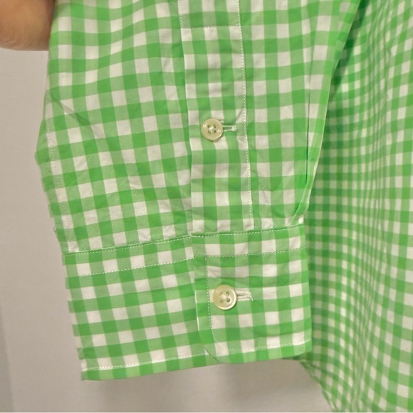 Polo Ralph Lauren Green Gingham Purple Pony Long Sleeve Button Down Cotton Large - Picture 8 of 10